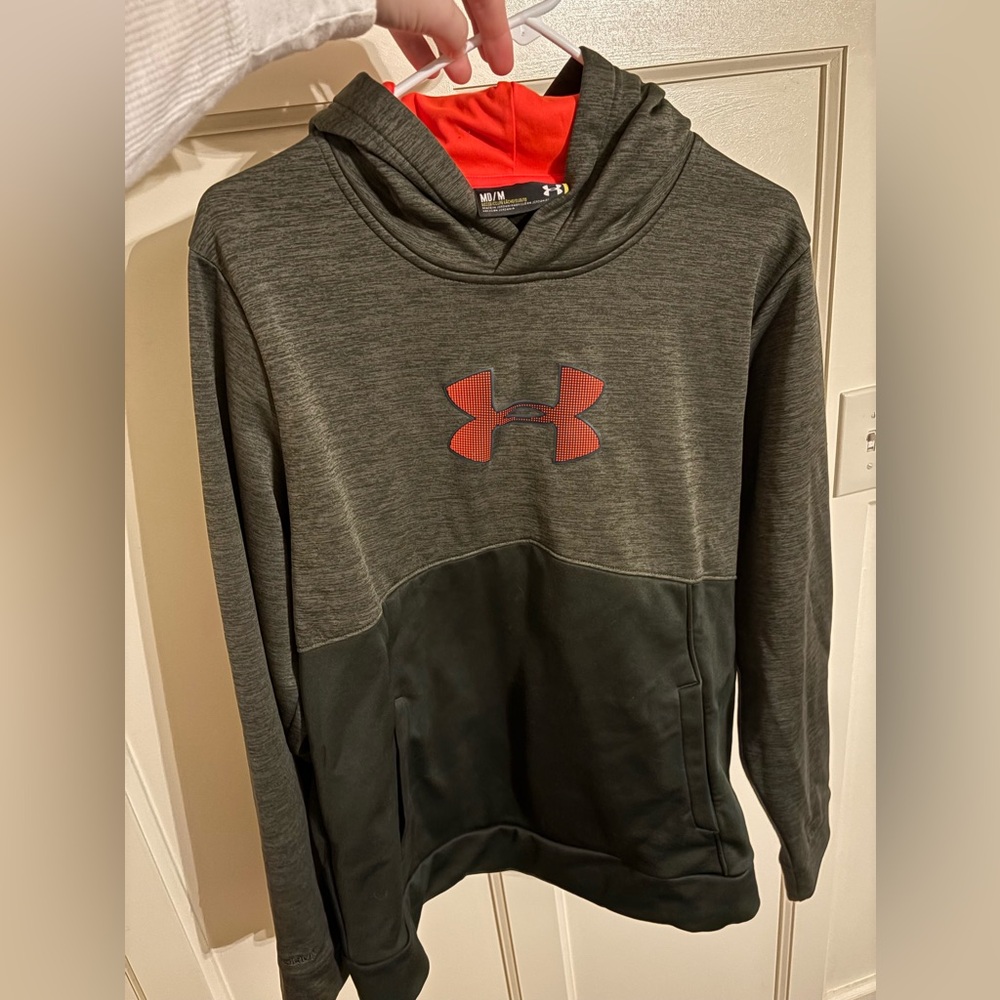 Under Armour Men's Charcoal and Red Hoodie